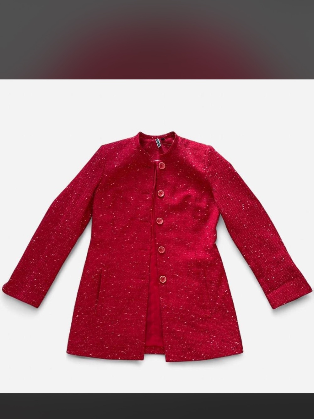 Mary Kay Red Tweed Pea Coat